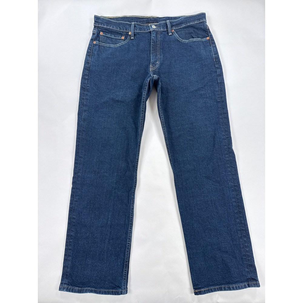Levis Mens Jeans 36x30 Blue 514 Straight Fit Dark Wash Denim Stretch